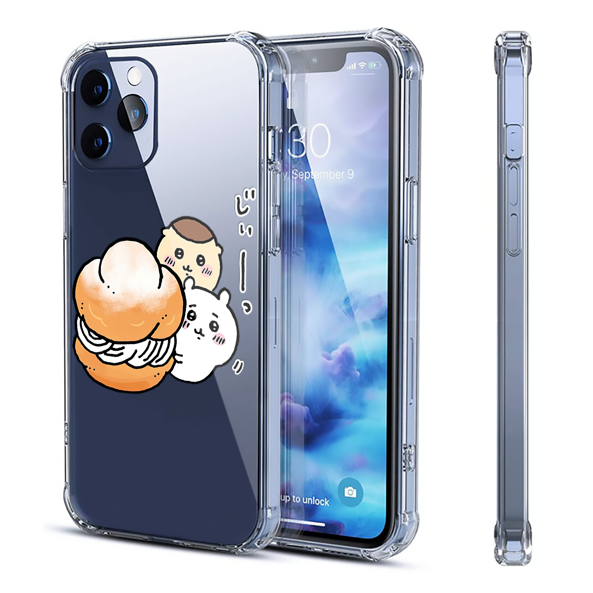 （画像用） ちいかわ くりまんじゅう Chii-kawa kuri manjū 【iPhone 12シリーズ対応】透明スマホケース（クリアソフトケース）